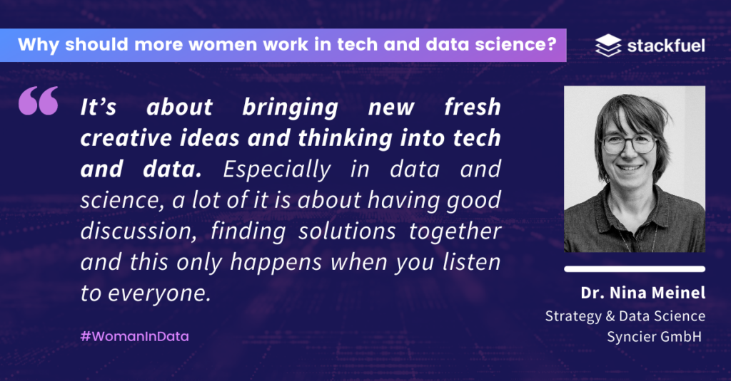 Dr. Nina Meinel is one of StackFuel's Women in Data 2021 choice