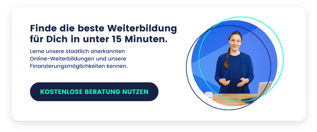 Banner zur kostenlosen Weiterbildungsberatung von StackFuel mit und ohne Bildungsgutschein und zu Finanzierungsmöglichkeiten der Onlinekurse, z. B. zur Umschulung zum Data Analyst.