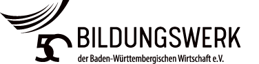 Logo of Bildungswerk der Bayerischen Wirtschaft e.V., featuring a stylized maroon book and modern text.
