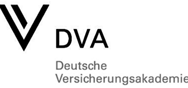 Logo of Deutsche Versicherungsakademie featuring a bold, black V and the name in sleek typography.