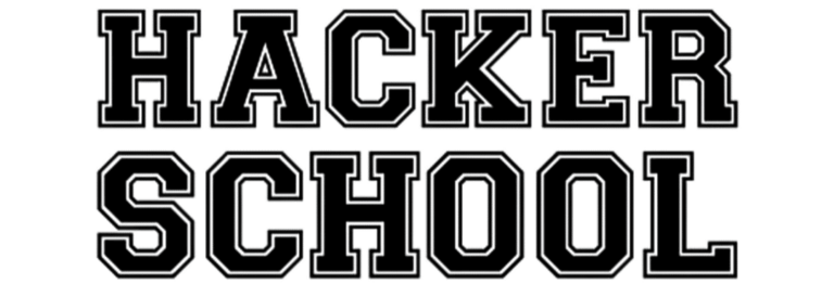 HACKER SCHOOL logo in bold blue digital font on black, symbolizing tech expertise.