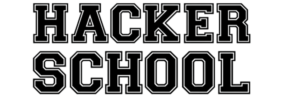 HACKER SCHOOL logo in bold blue digital font on black, symbolizing tech expertise.