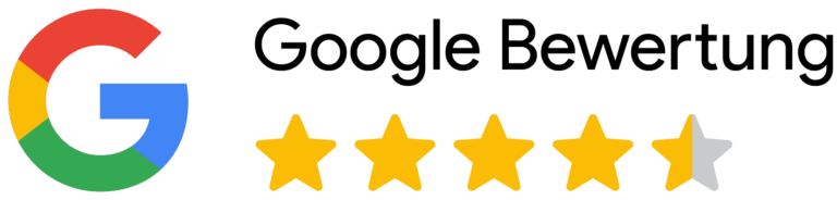 Google reviews with 4.5 stars logo in Germany.