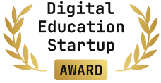 Logo des Digital Education Startup AWARD mit goldenen Lorbeerkränzen.