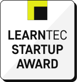 LEARNTEC STARTUP AWARD Abzeichen mit gelb-schwarzem Logo.