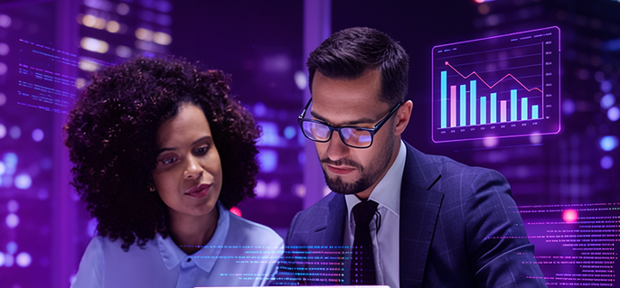 Digitale Transformation im modernen Management Konzept.