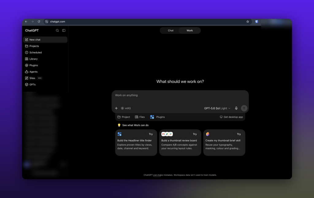 ChatGPT interface